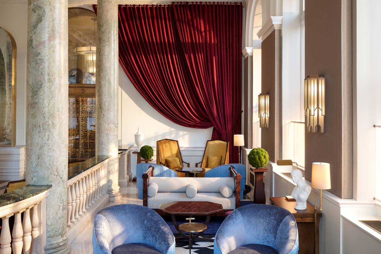 The lounge area at Café Riggs, featuring elegant furnishings and a cozy atmosphere.